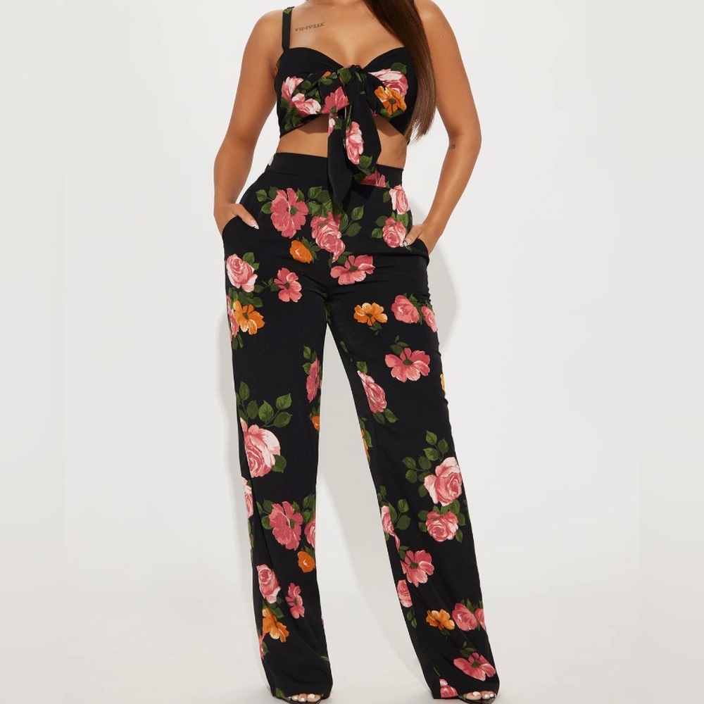 Floral two piece pant set